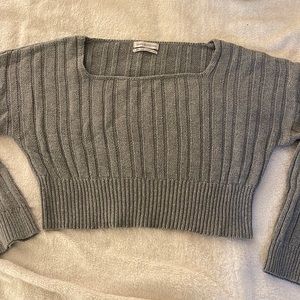 Urban Outfitters Grey Cropped Knit Sweater